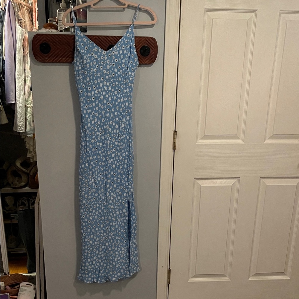 Light Blue Floral Maxi Dress